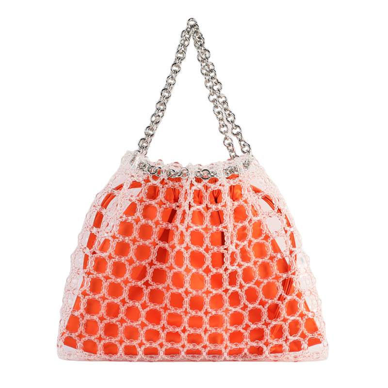 Hand-woven bead bag hollowed net bag clutch bag handbag
