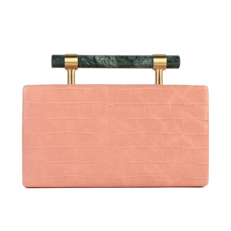 Clutch Bag with stone handle evening party bag simple design handbag shoulder bag