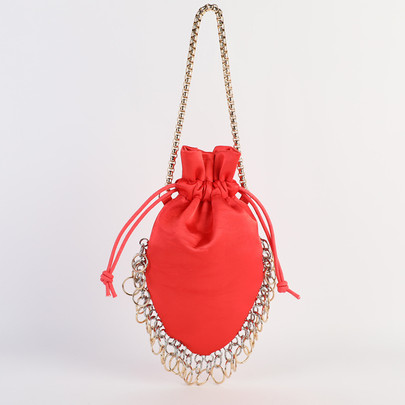 Chain embellished clutch bag small size handbag