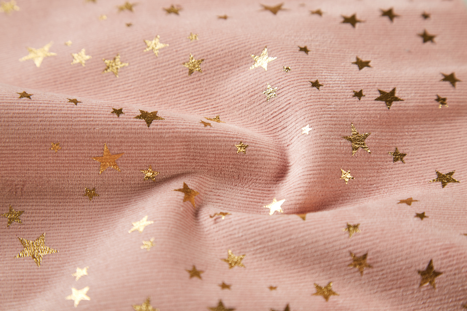 21W spandex foil printed corduroy 270gsm