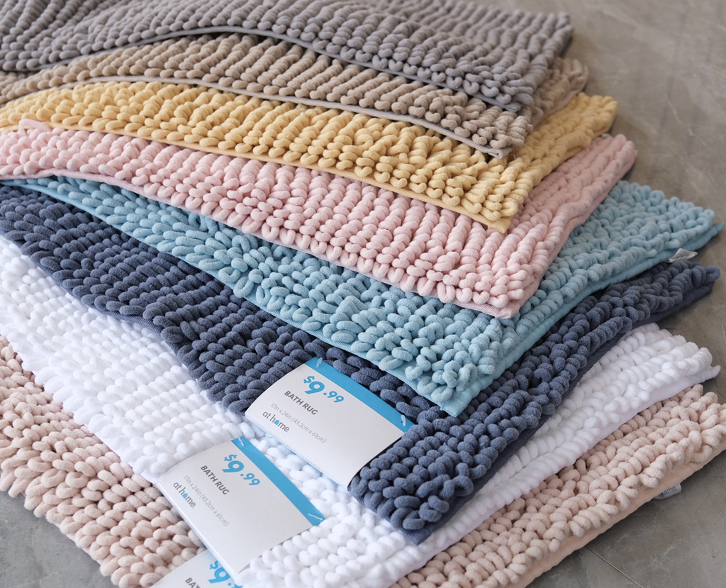 Chenille bath mats