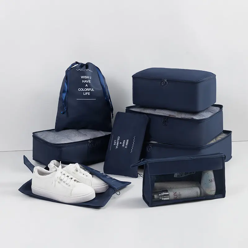 Custom 8 in1 travel organizer bags Large Capacity luggage Packing cubes Waterproof