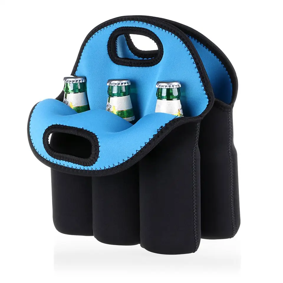 Custom Insulated Six Bottles Neoprene Wine Tote Bag