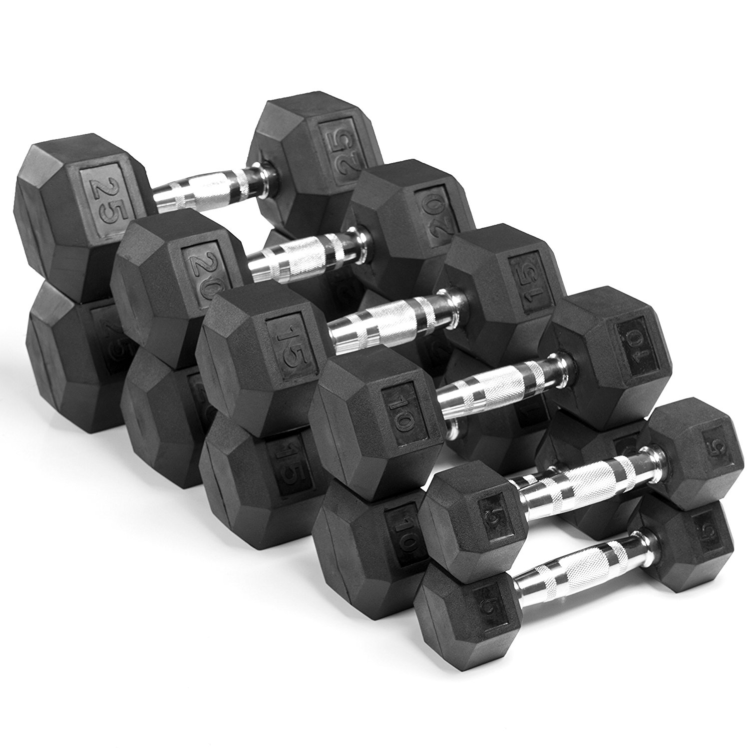 SUNSKII Rubber Hex Dumbbells