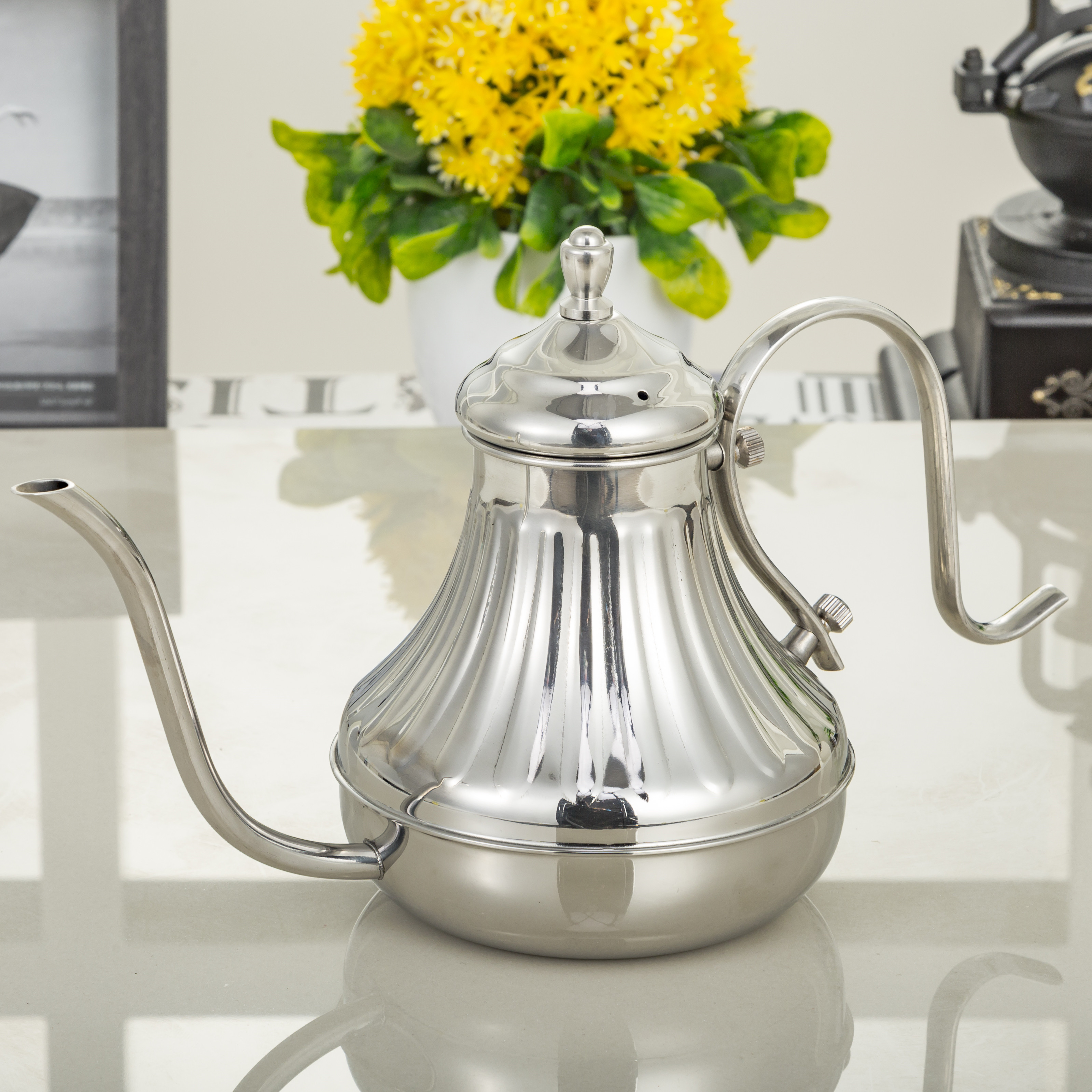 420ML Goose Neck Pour Over Drip Coffee Kettle Tea Pot Water Kettle 304 Stainless Steel Coffee & Tea