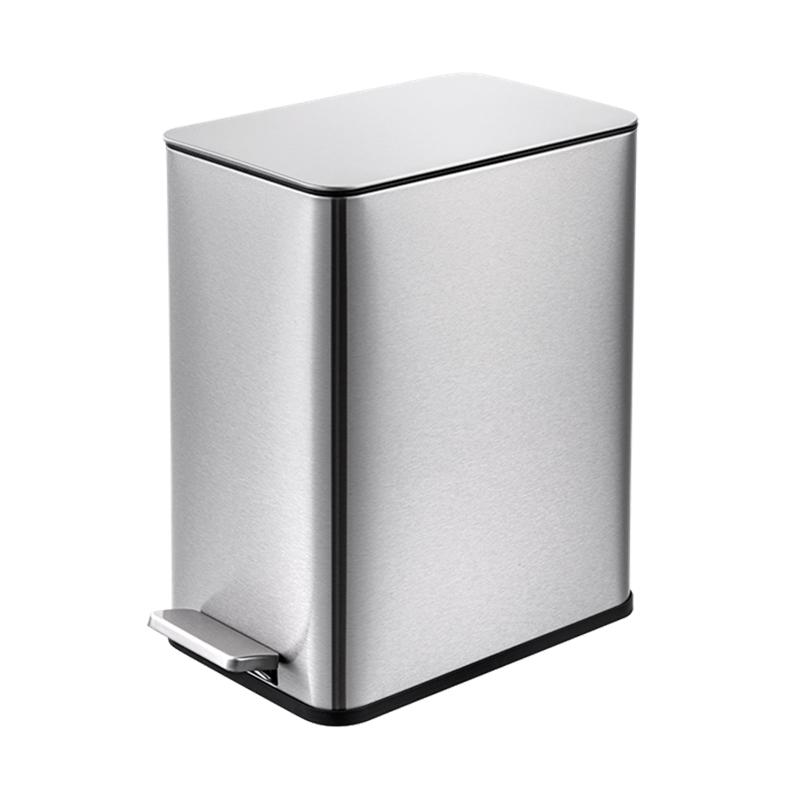 New design high quality narrow stainless steel rectangular foot pedal household trash can SW6954