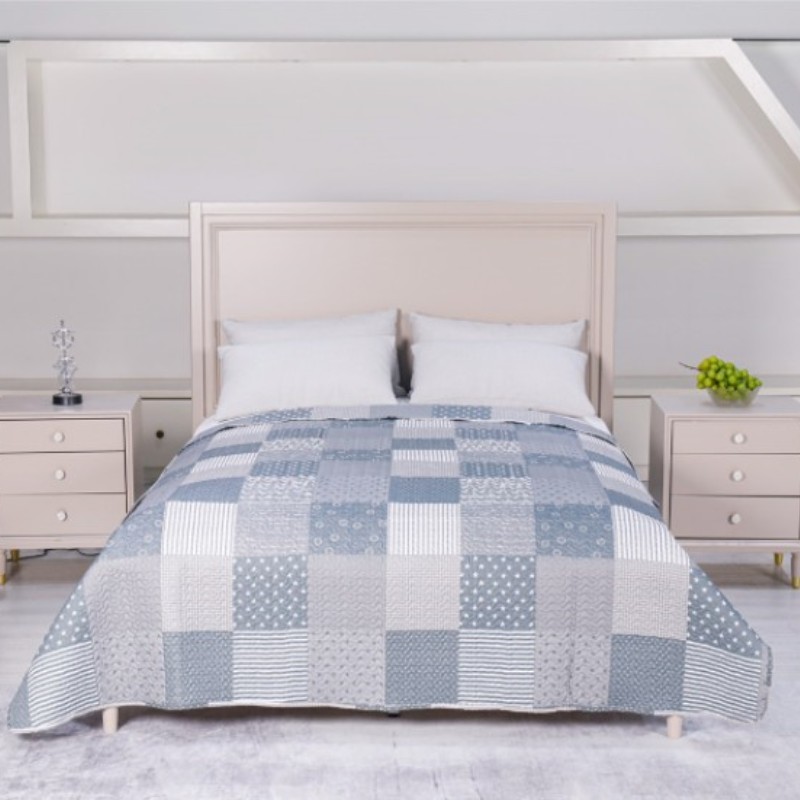 European Style Printed Microfiber Ultrasonic Bedspread