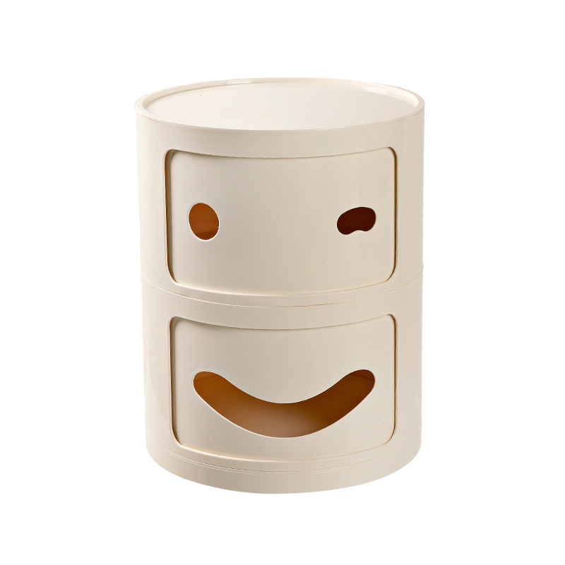 Round storage cabinet with smile face
