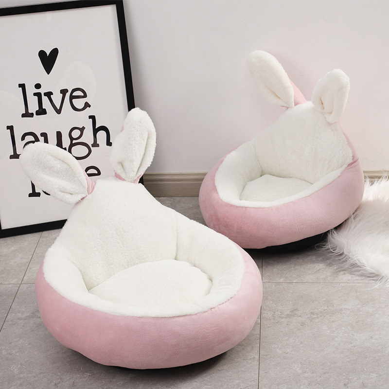 Readortextile Rabbit Ear Shaped Pet Bed Indoor Velvet Dog Beds For Small Dogs