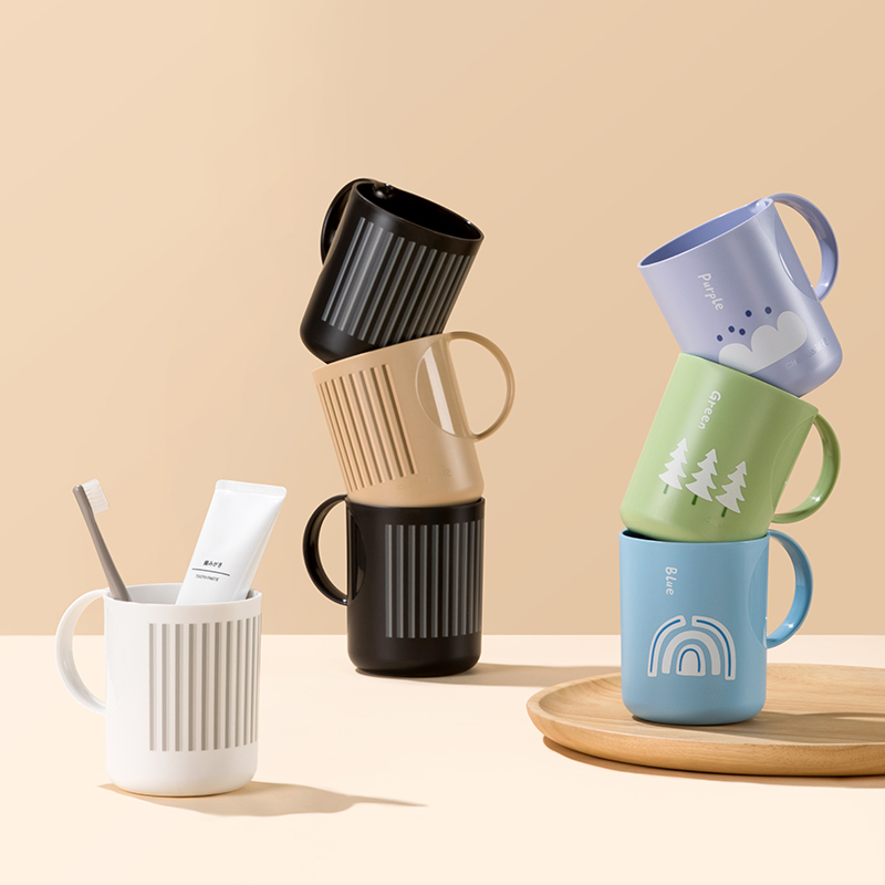 550ml matted surface PP plastic mug water tumbler toothbrush cup for rinsing and brushing