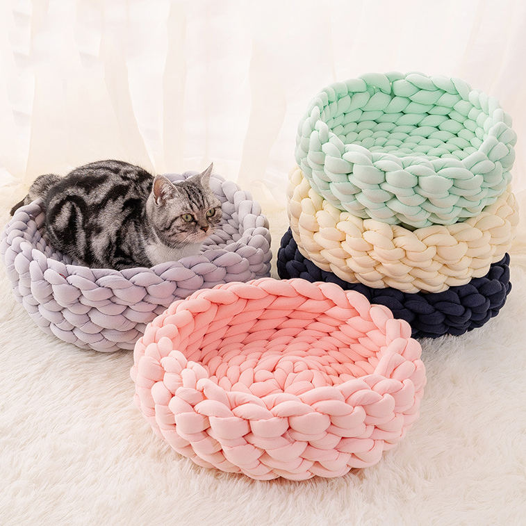 Readortextile Woven pet bed cotton pet nest for cats dogs
