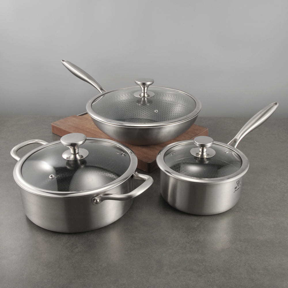 Non-stick honey-comb cookware set