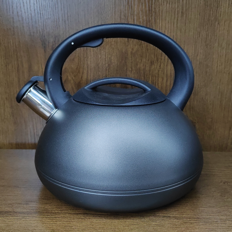 Stainless Steel Induction Kitchenware Whistling Kettle-Black Nylon Lid