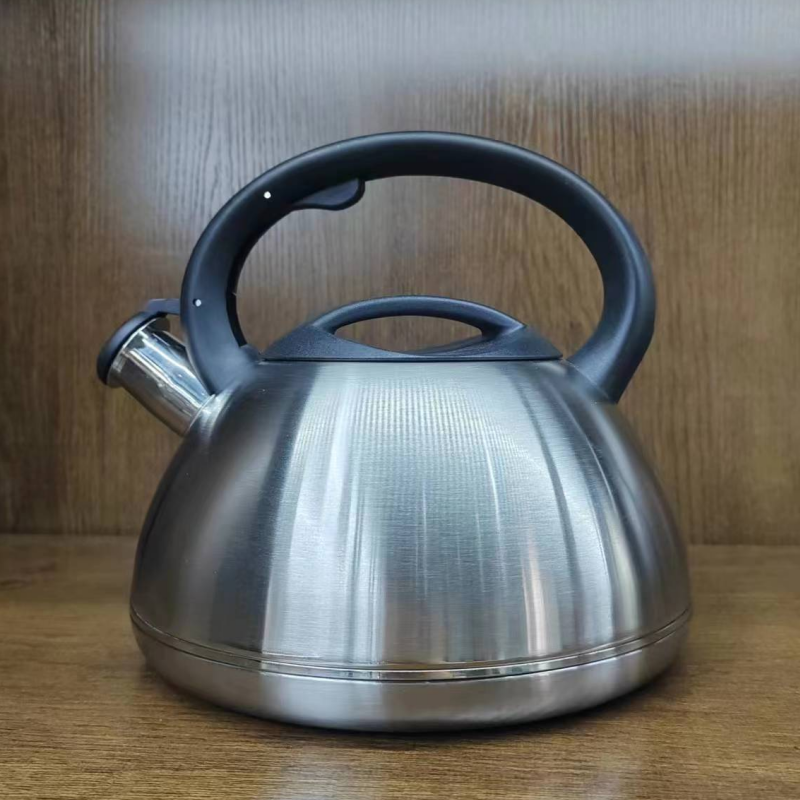 Stainless Steel Induction Kitchenware Whistling Kettle-Black Nylon Lid
