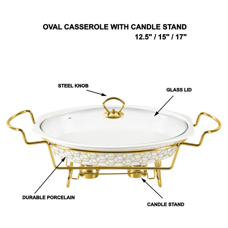 Casserole With Candle Stand, Food Warmer