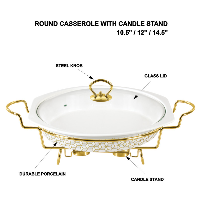 Casserole With Candle Stand, Food Warmer