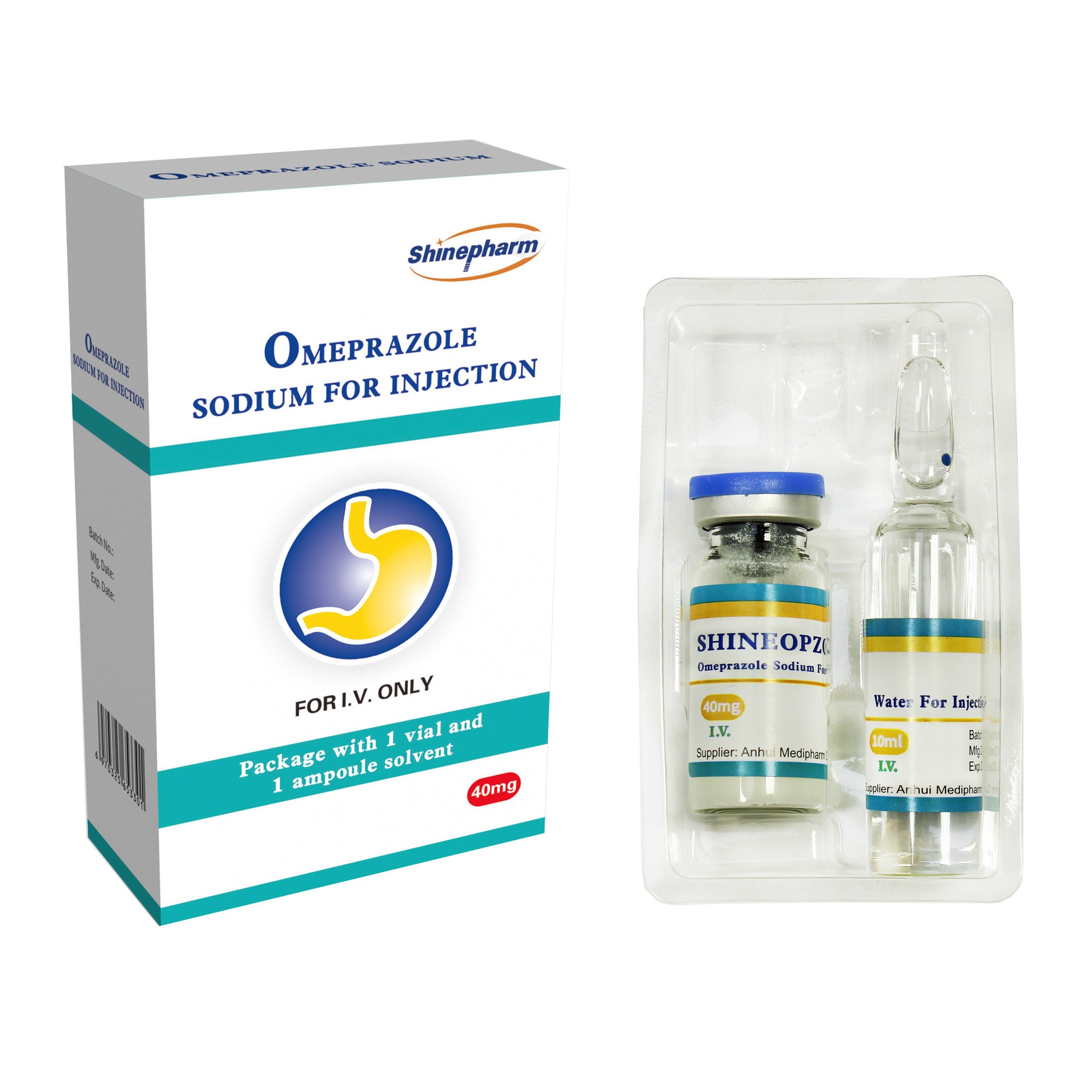 Omeprazole Sodium For Injection 40mg/10ml+10ml