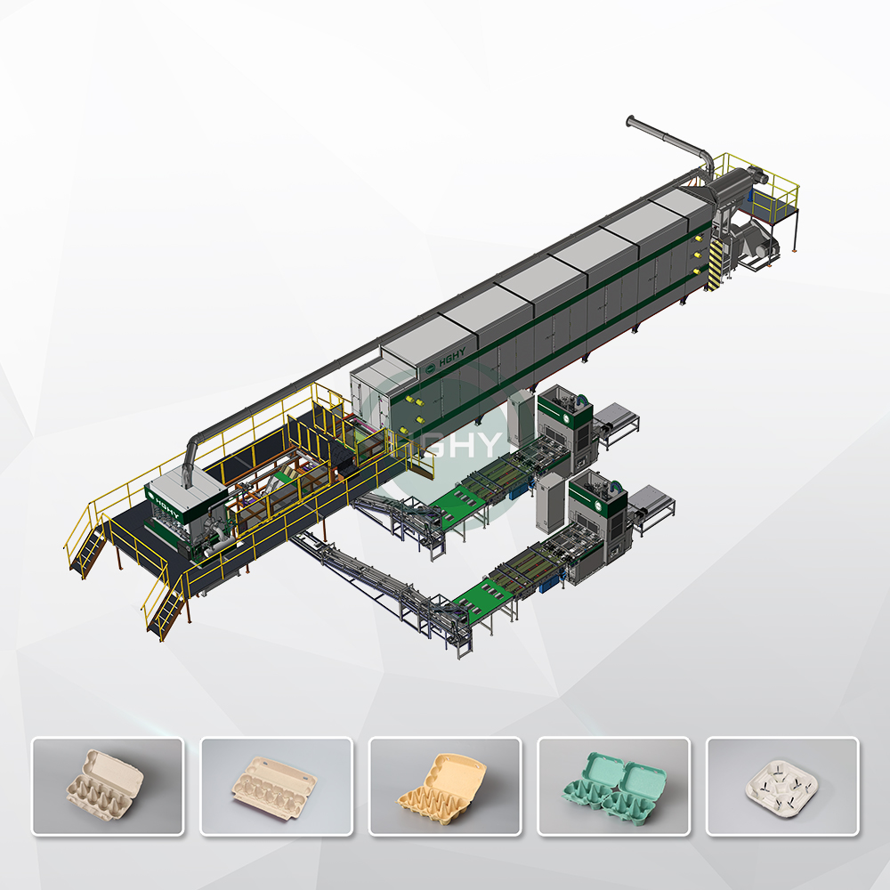 HGHY Pulp Molding Automatic In-Line Hotpress Egg Carton Machine