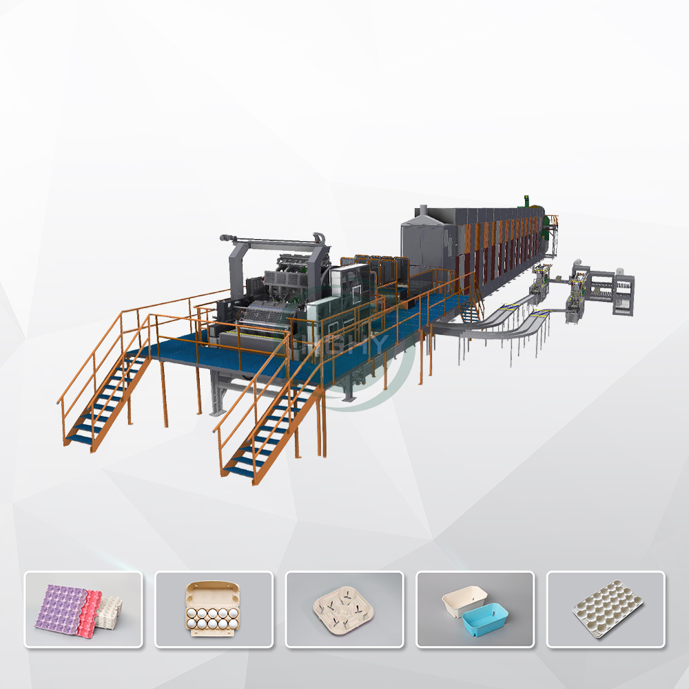 HGHY High Speed Double Rotary Egg Tray Making Machine