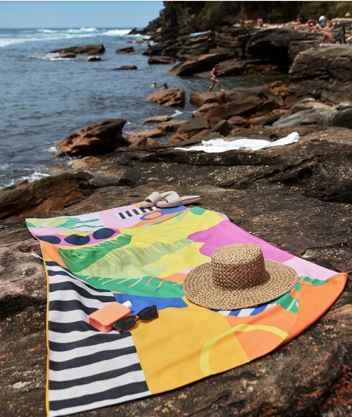 Printed double-sided velvet beach towel Strong water absorptionquick dry high