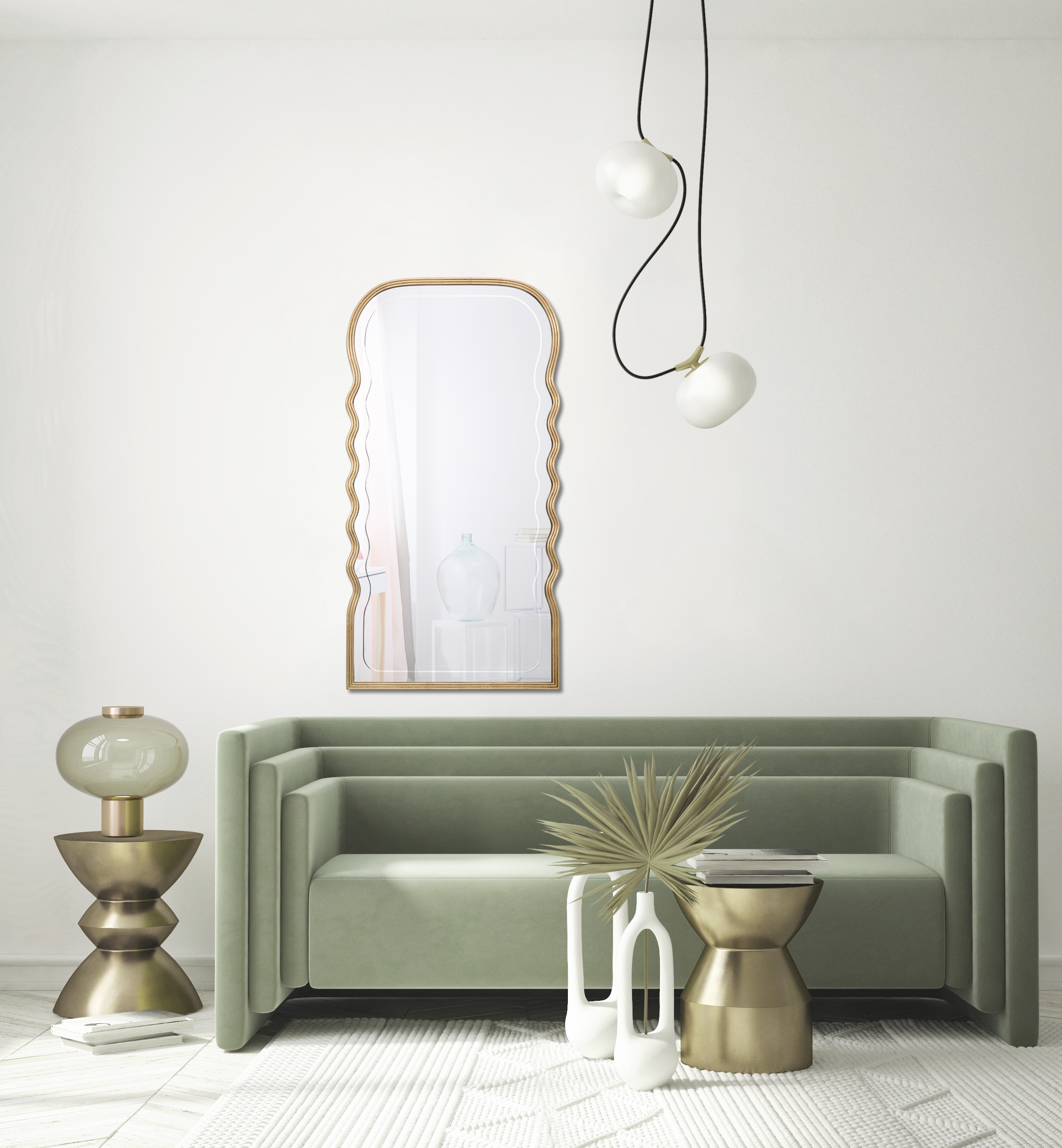 wave shaped mirror