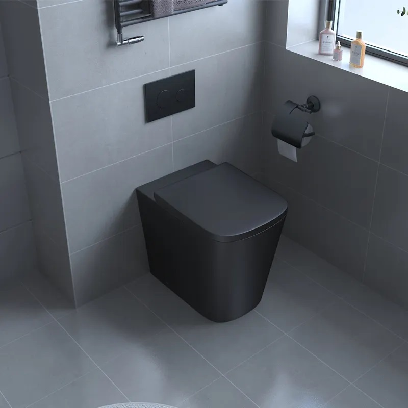 Moden commode 1 piece matt black piss bowl bathroom wc toilet
