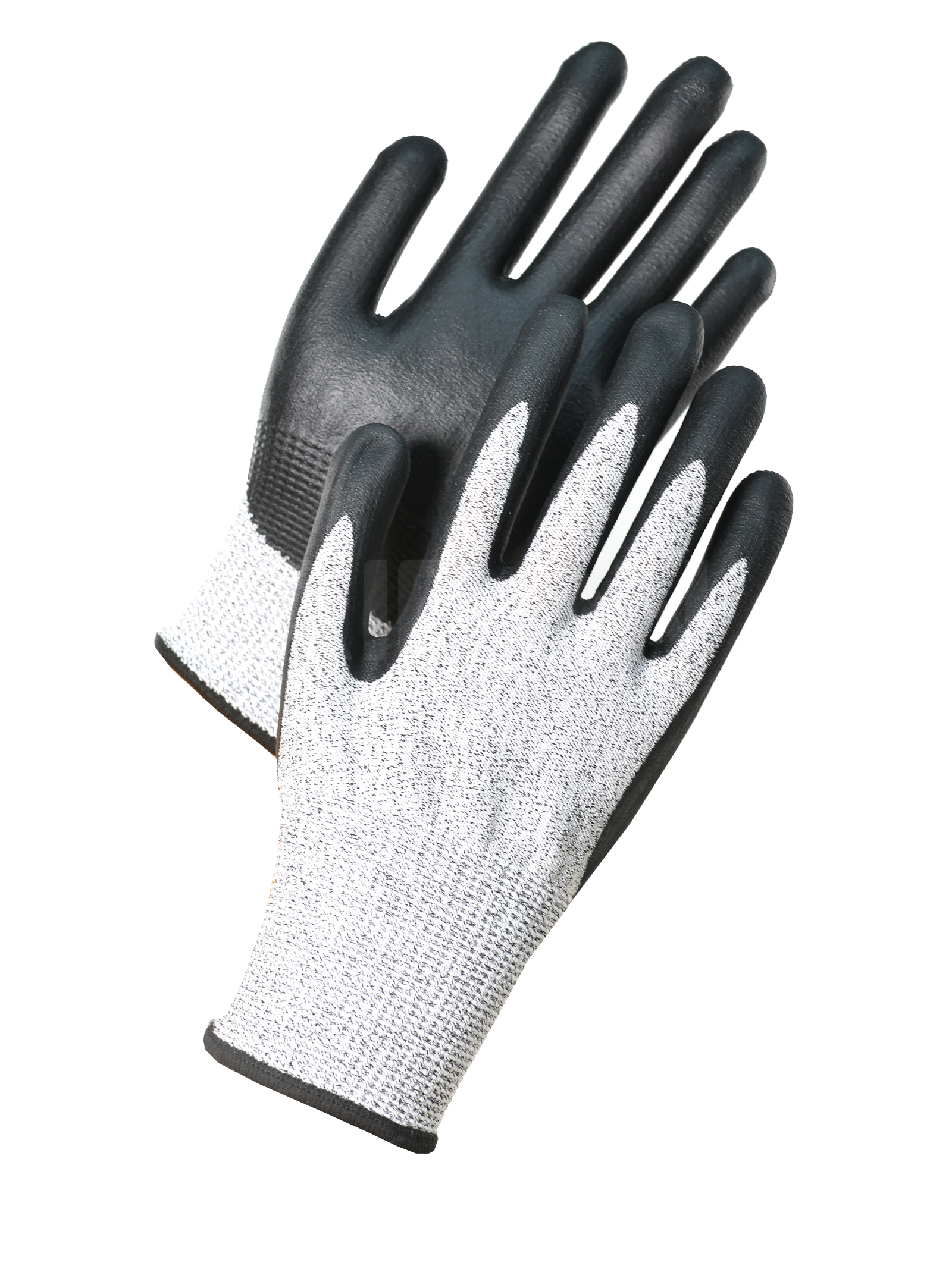 13 gauge HPPE+ glass fiber ( CUT D) liner with black ultra-thin foam nitrile coated gloves