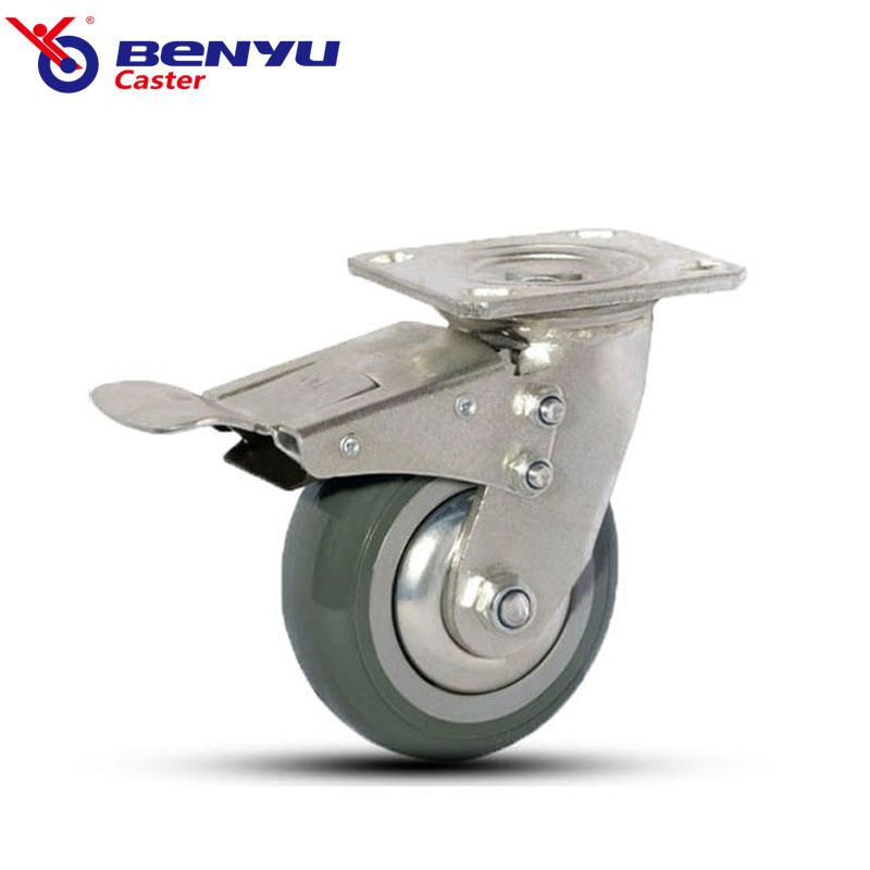 Heavy-duty arcuate high-elastic TPR caster