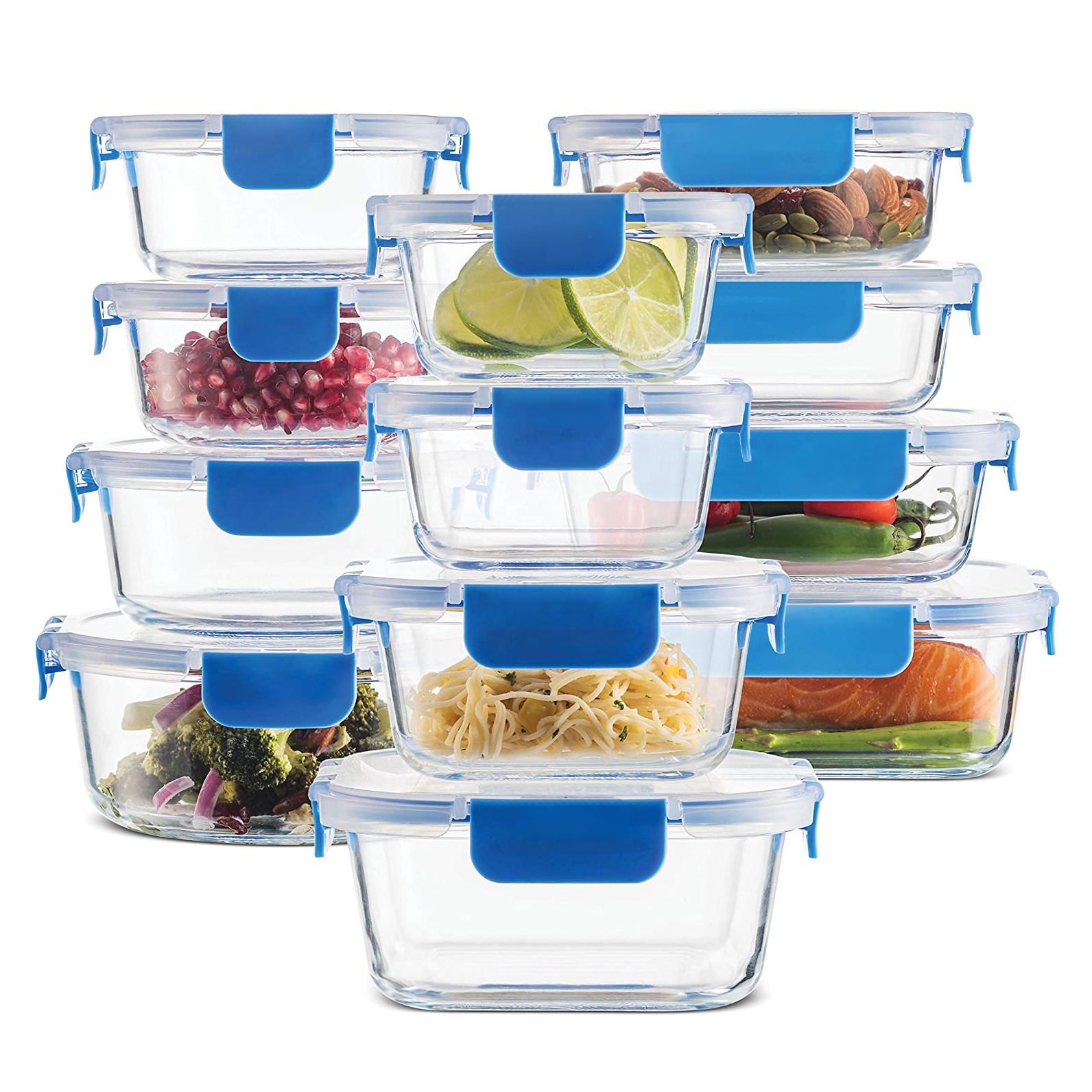 High borosilicate glass storage container with PP lid