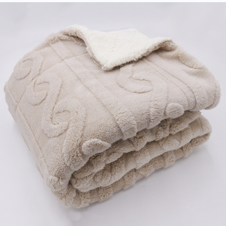 Jacquard sherpa throw
