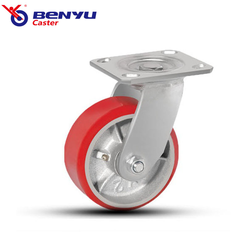 Heavy-duty iron core polyurethane-covered caster