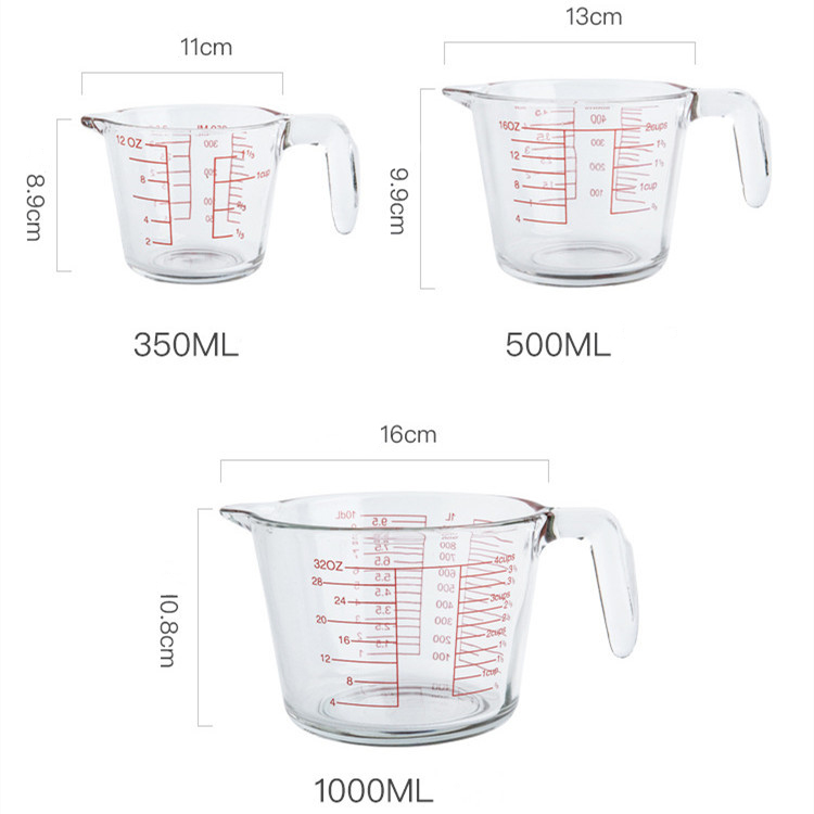 High borosilicate glass measuring cup measuring jug
