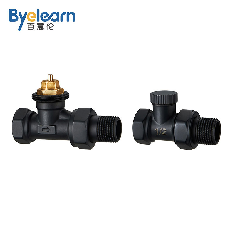 DN15 routine ppr plastic radiator valve male thread black nickel radiator valve