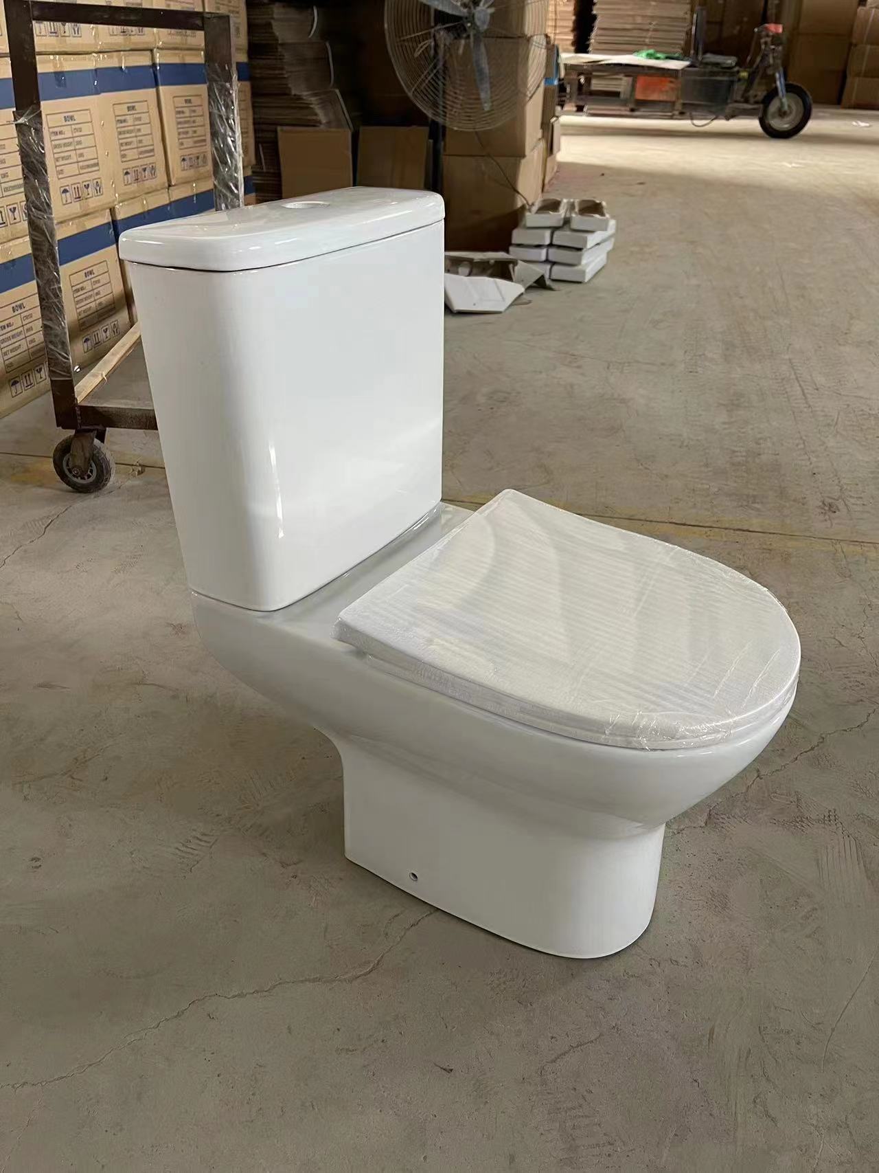 Two Piece Toilet With Wash Down System 180mm Rough In Ceramic Toilet Bathroom Toilet Rimless
