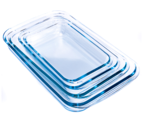 High borosilicate rectangular glass bakeware