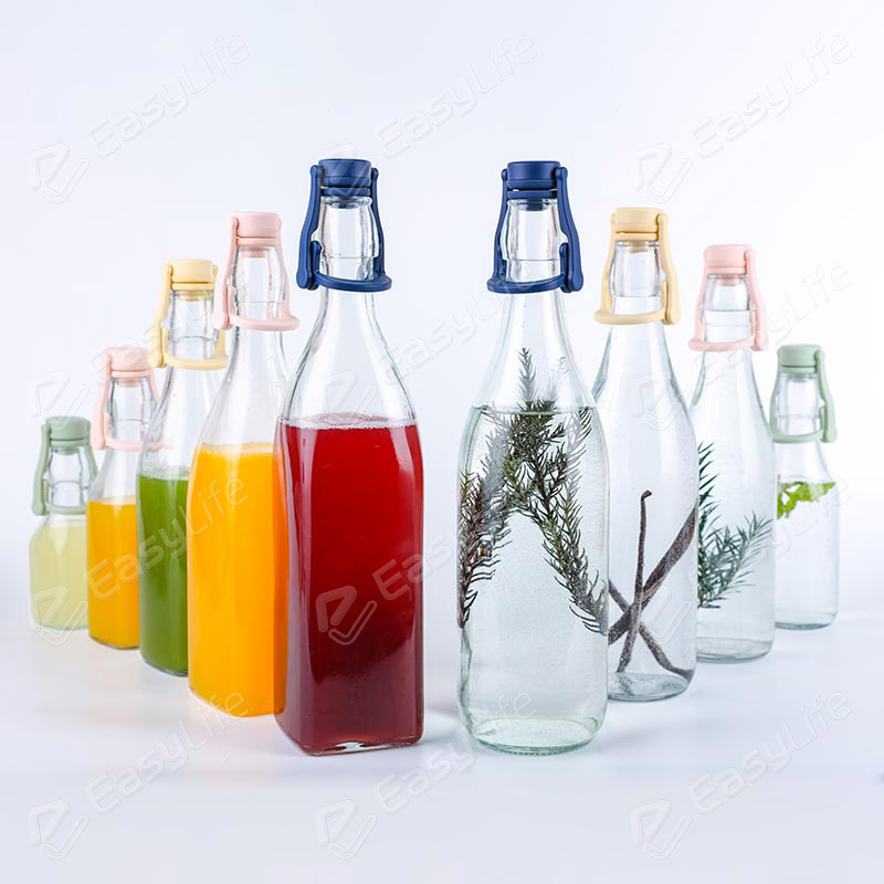 Swing top glass bottle