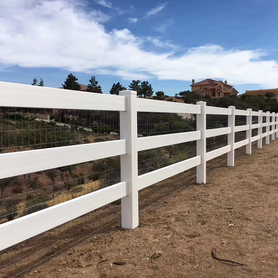 3 Rails Vinyl/Plastic/PVC Horse Fence