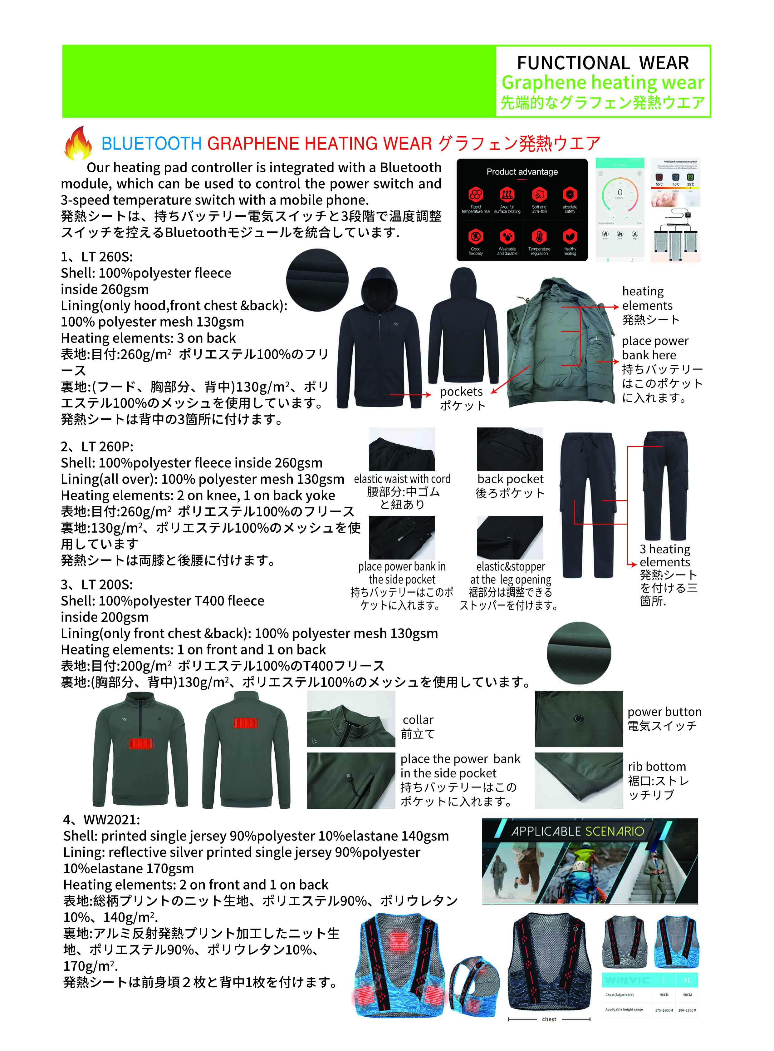 Graphene heating wear