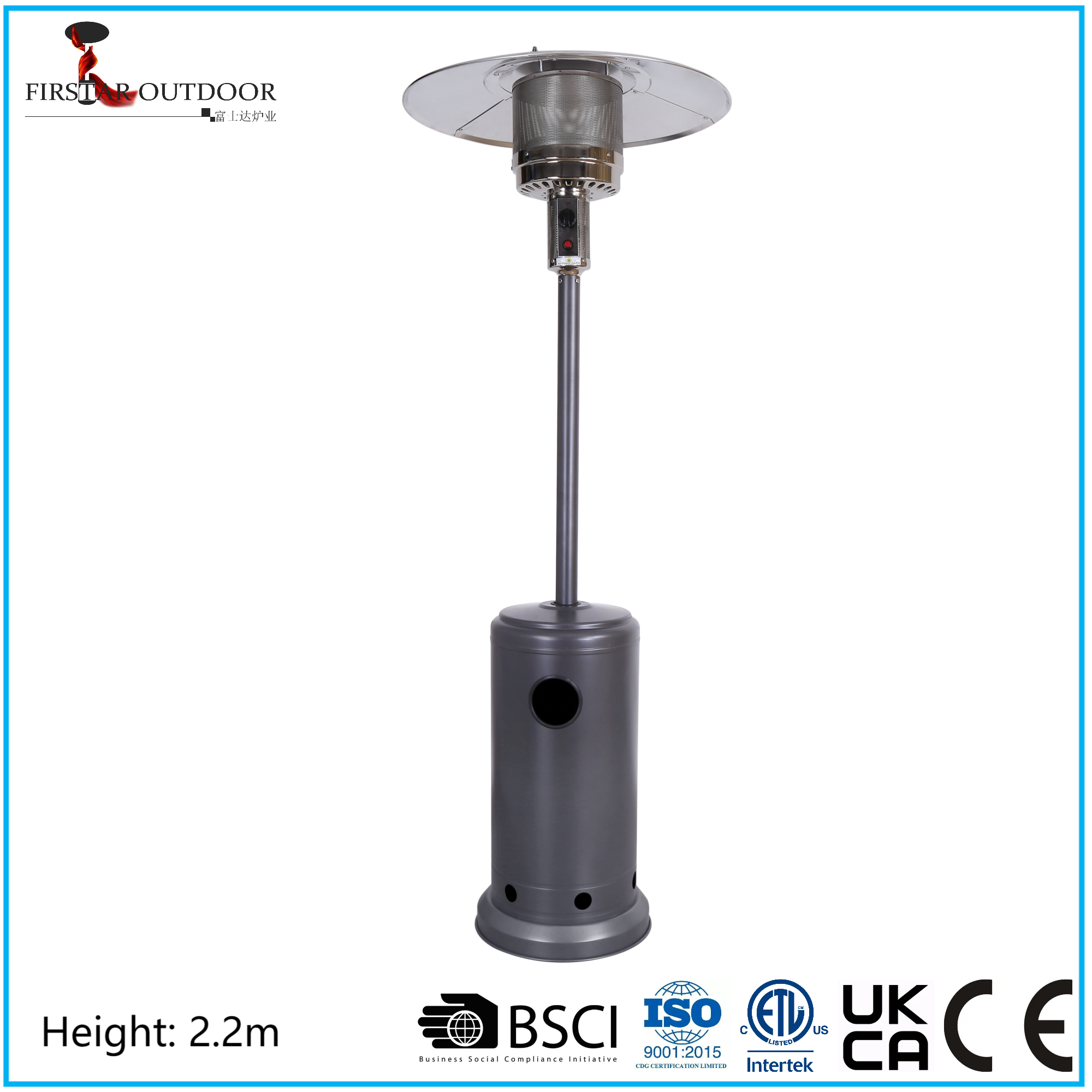 Grey Mushroom Gas Patio Heater