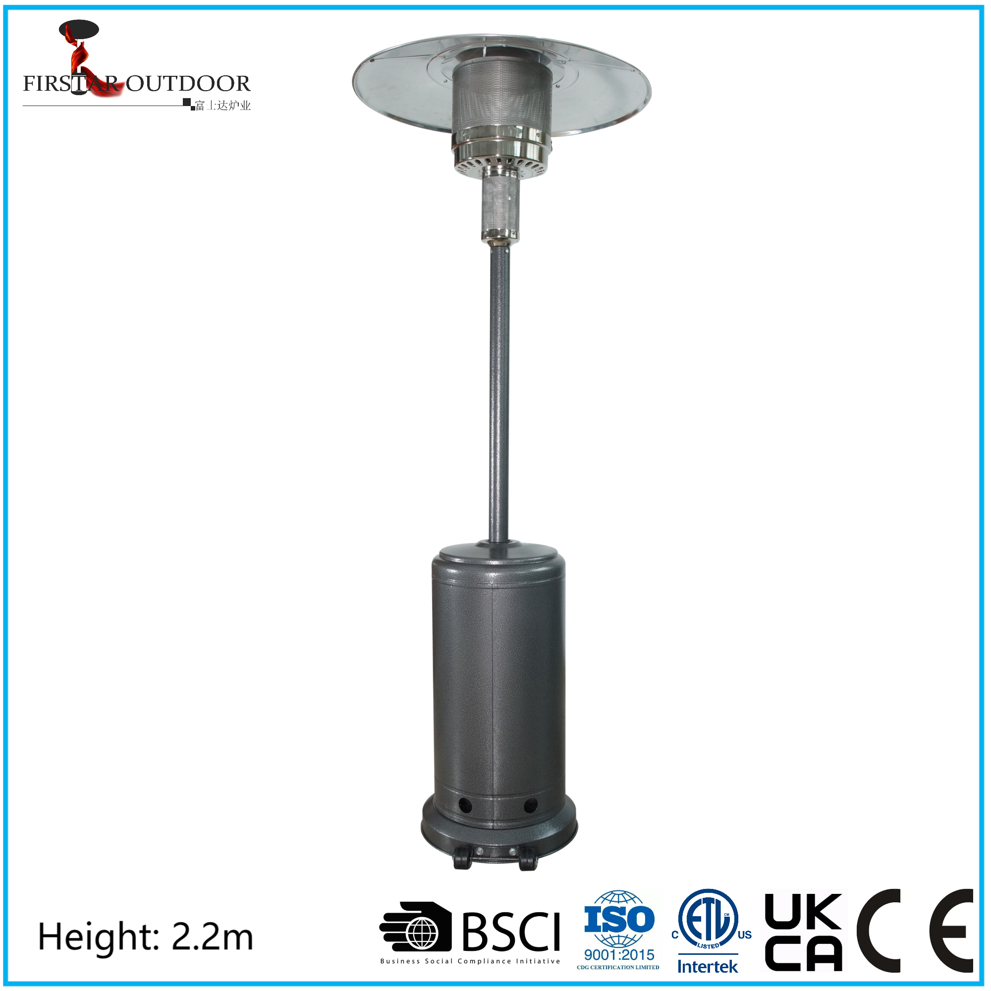 Silver Mushroom Gas Patio Heater