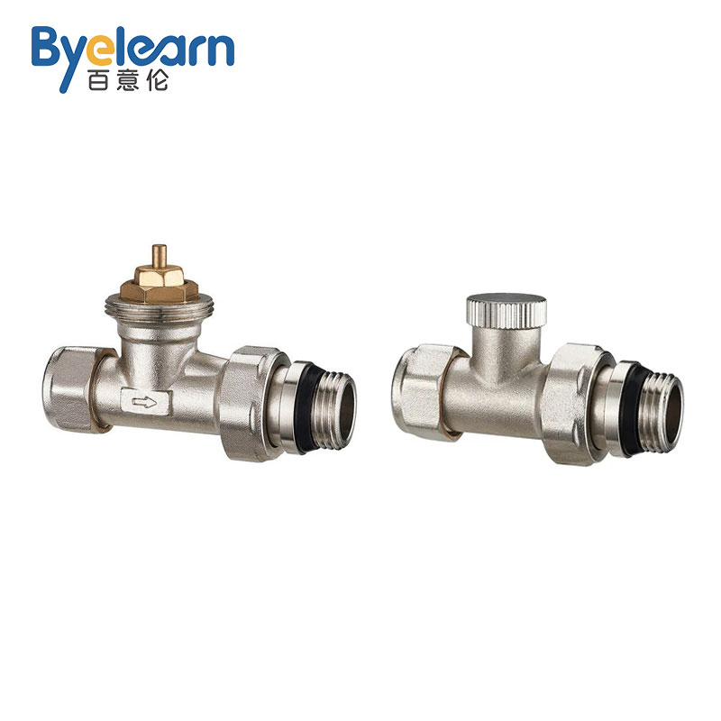 DN15 aluminum plastic self-sealing preset straight Nickel Plated Brass trv radiator valve copper