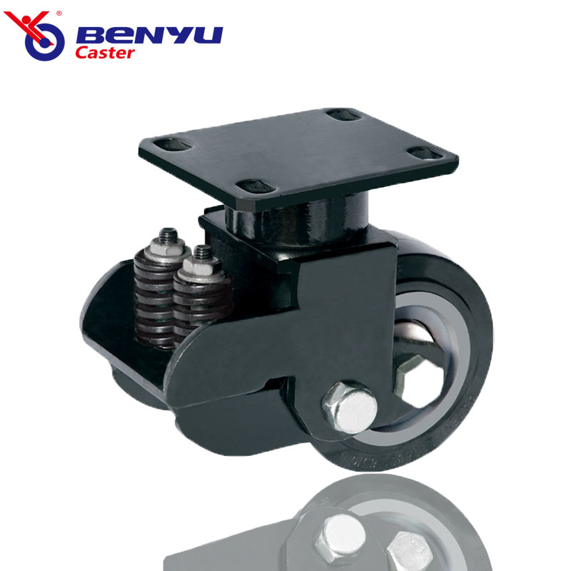 extra loading polyurethane caster wheel with shock absorber