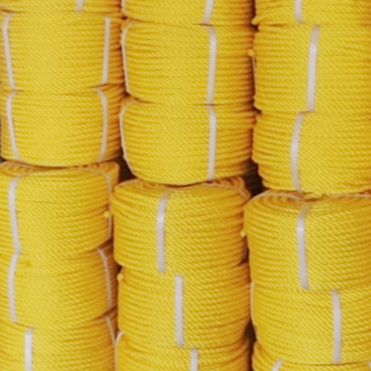 Dongtalent 3strands plastic Polyethylene ropes with yellow color for marine