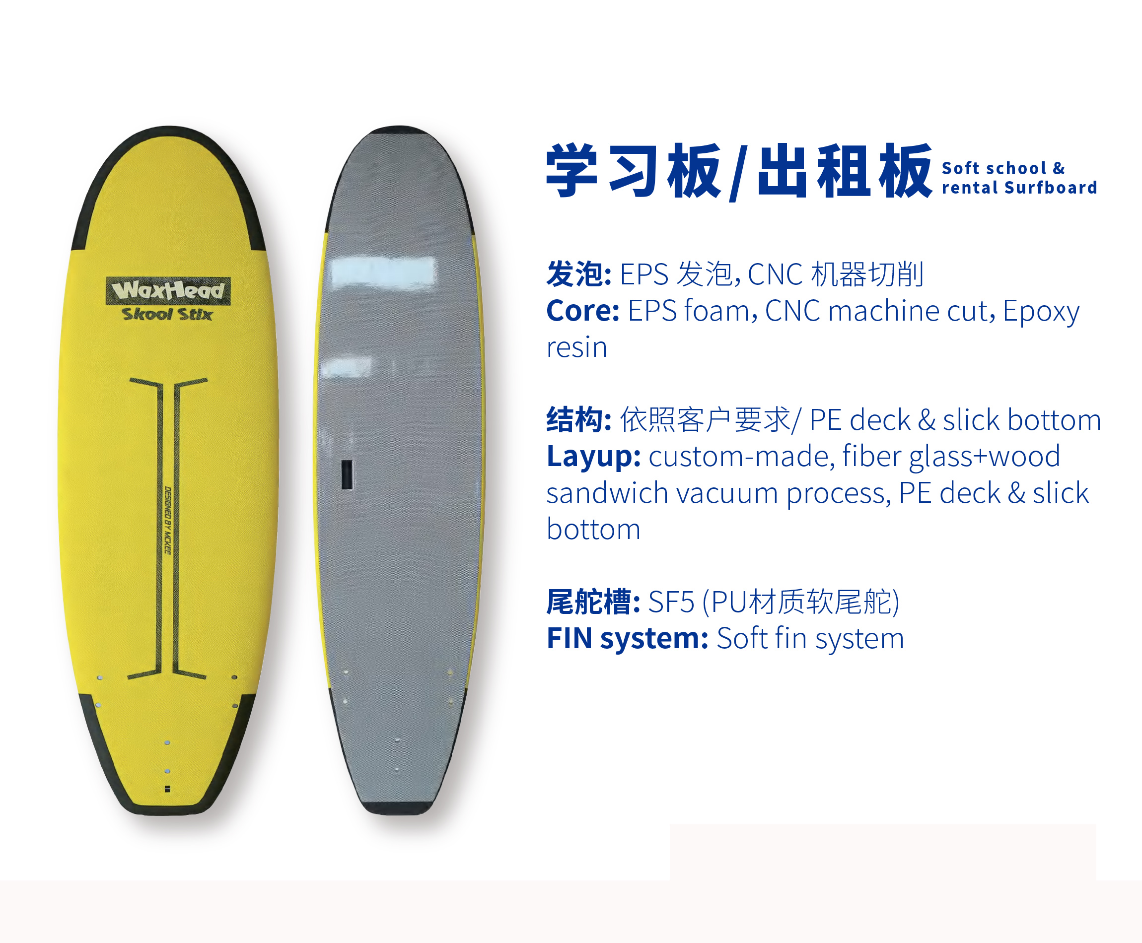 Soft school& rental surfboard