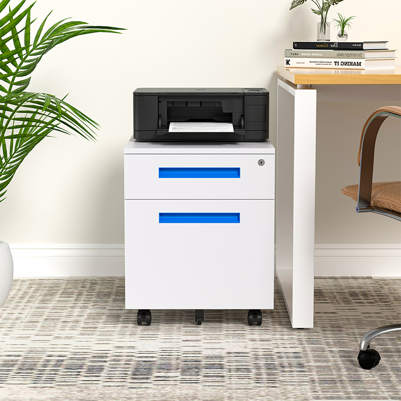 2 drawers mobile pedestal under desk cabinet