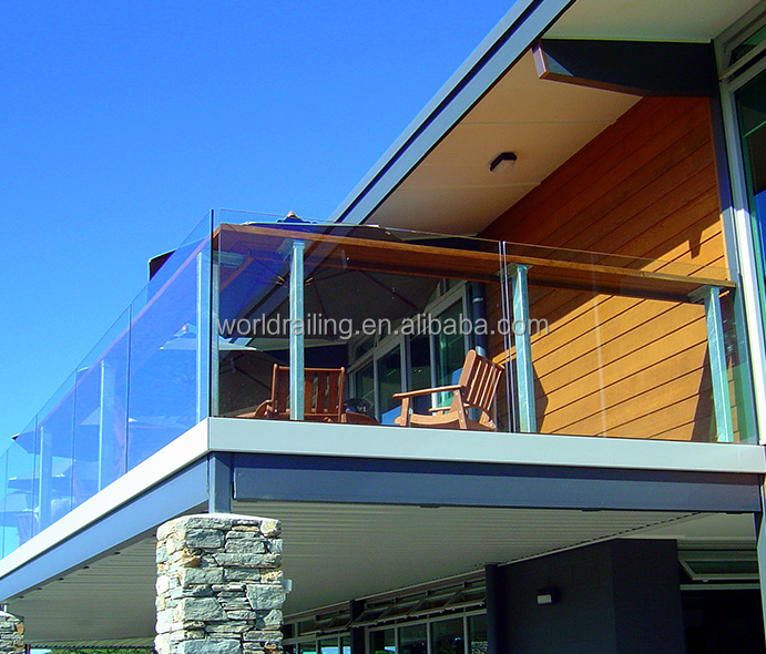 YL new design frameless aluminum u channel outdoor railing balcony glass balustrade