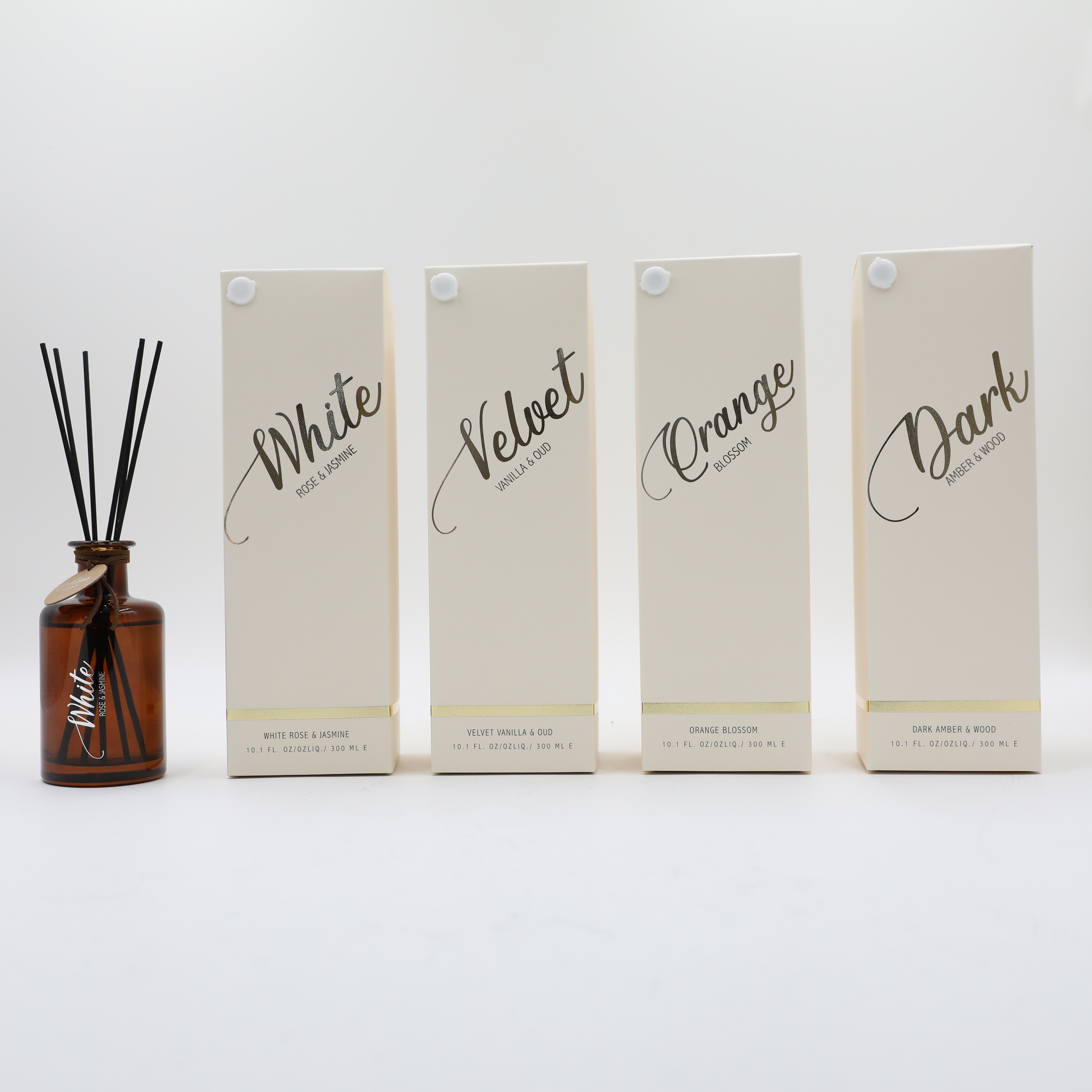 300ml Decorated Glass Diffuser Set W/Pet Stick