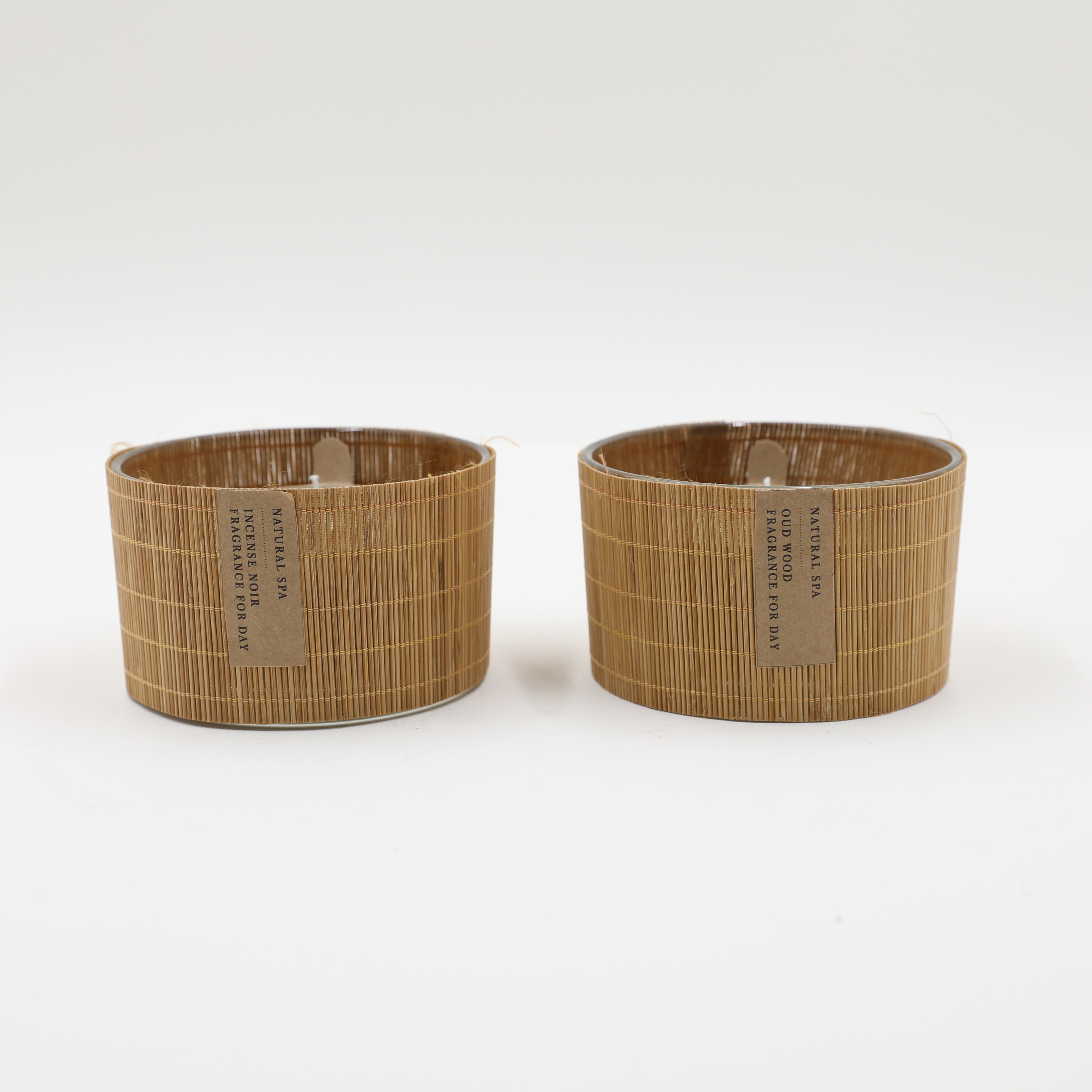 D13x8cmh Scented Glass Candle With Bamboo Cover