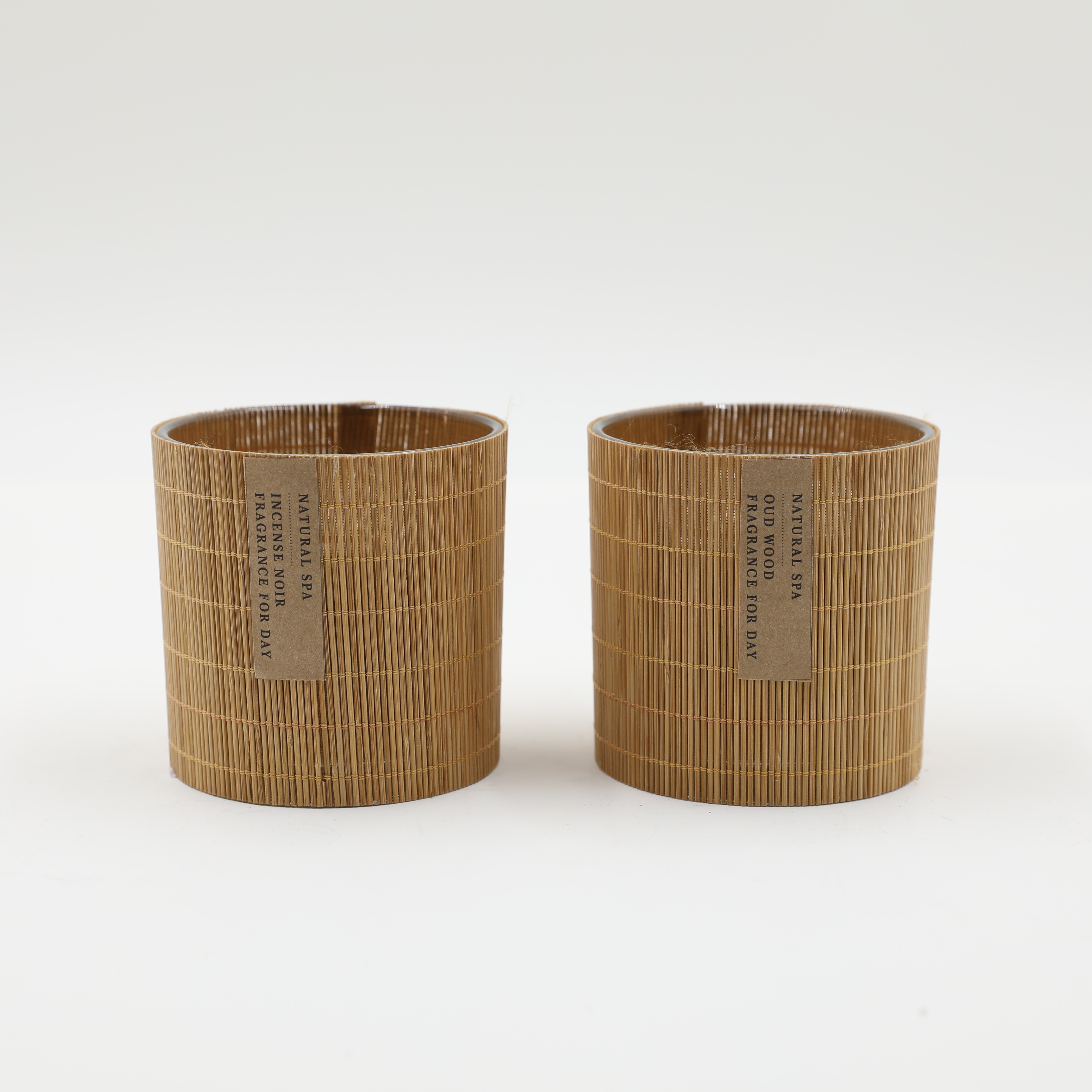 D10x10cmh Scented Glass Candle With Bamboo Cover