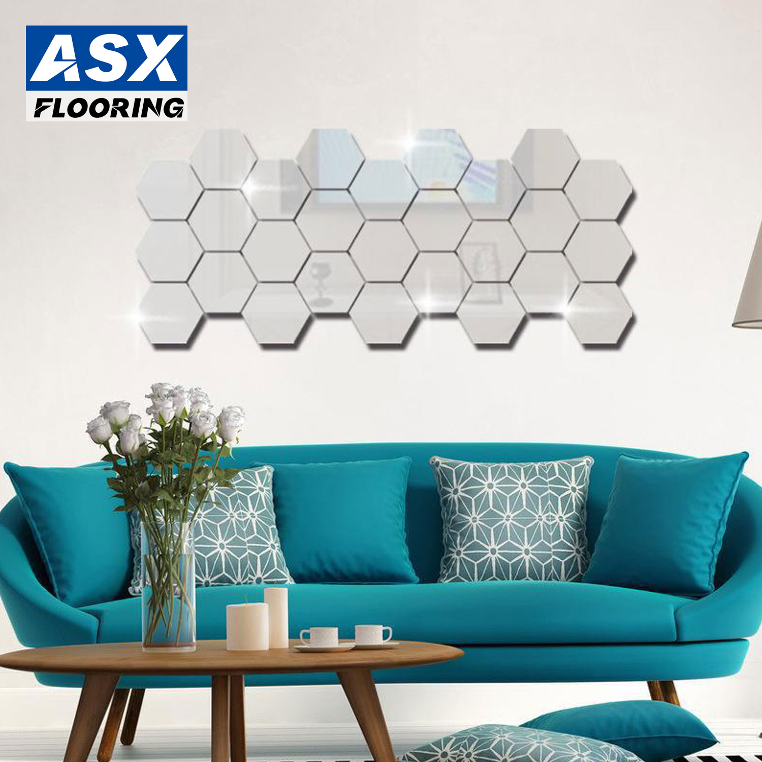 3d Mirror Sticker Hexagon Home Acrylic Mirror Decor Wall Sticker
